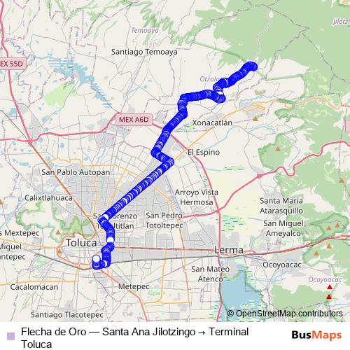Flecha de Oro bus Line Map