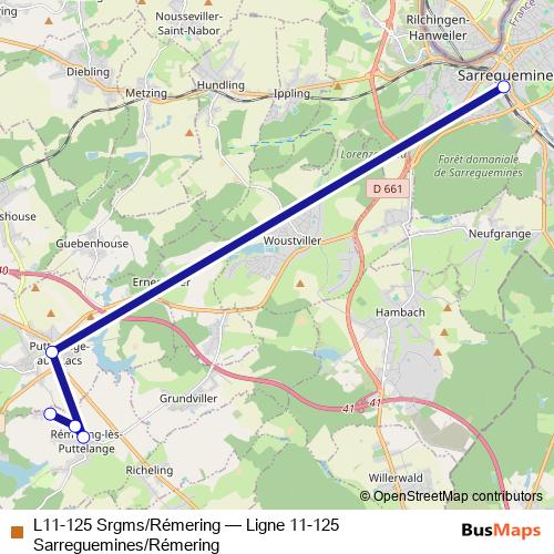 L11-125 Srgms/Rémering bus Line Map