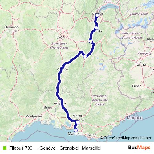 Flixbus 739 bus Line Map