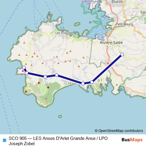 SCO 905 bus Line Map