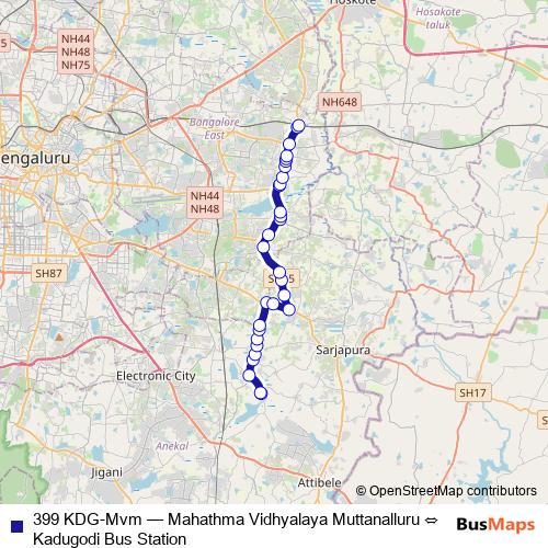 399 KDG-Mvm bus Line Map