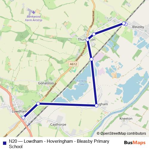 N20 bus Line Map