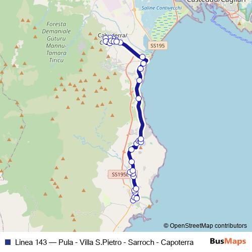Linea 143 bus Line Map