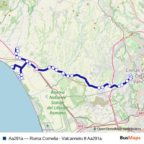 Aa291a bus Line Map