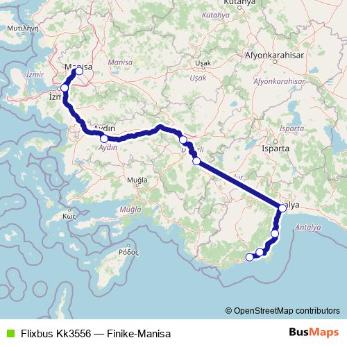 Flixbus Kk3556 bus Line Map