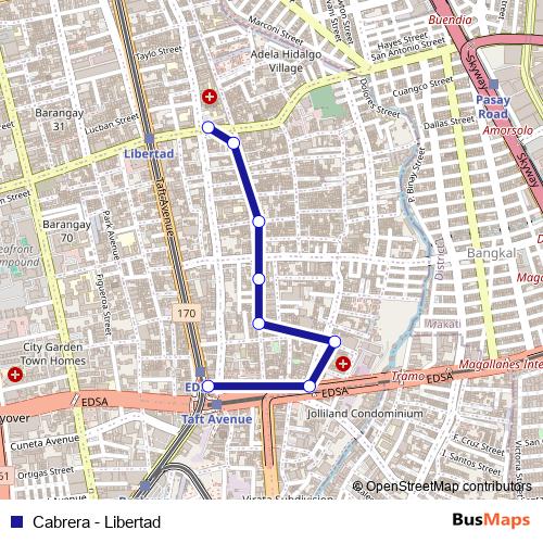 Cabrera - Libertad bus Line Map