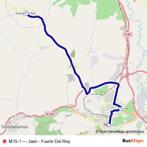 M15-1 bus Line Map