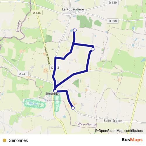 Senonnes bus Line Map