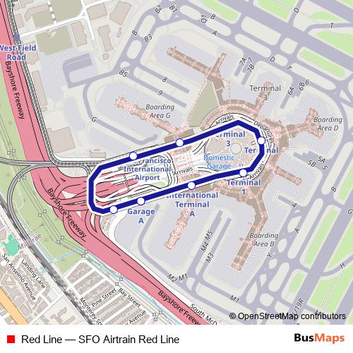 Red Line tram Line Map