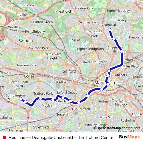 Red Line tram Line Map