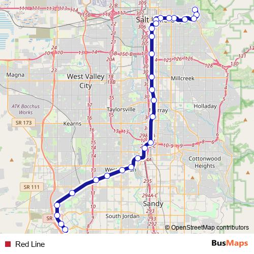 Red Line tram Line Map
