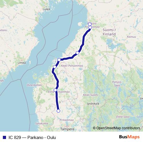 IC 829 rail Line Map