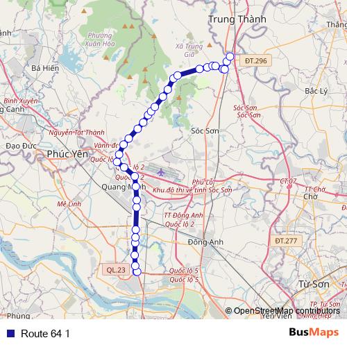 Route 64 1 bus Line Map