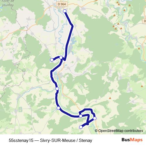 55sstenay15 bus Line Map