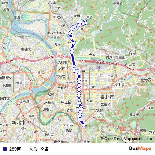 280直 bus Line Map