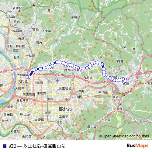 紅2 bus Line Map