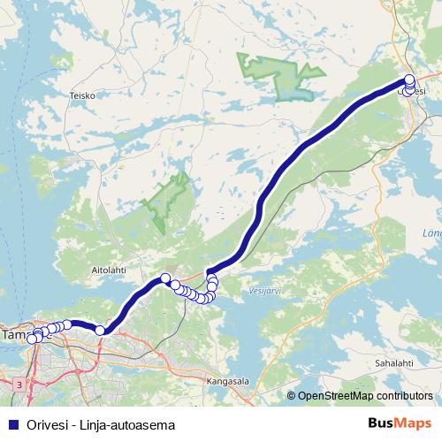 Orivesi - Linja-autoasema bus Line Map