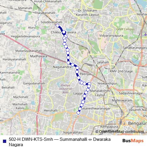 502-H DWN-KTS-Smh bus Line Map