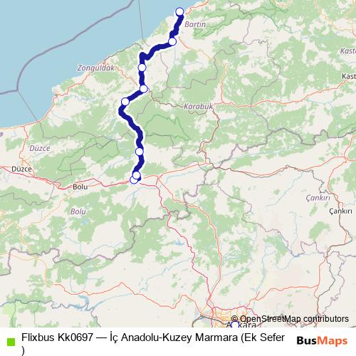 Flixbus Kk0697 bus Line Map