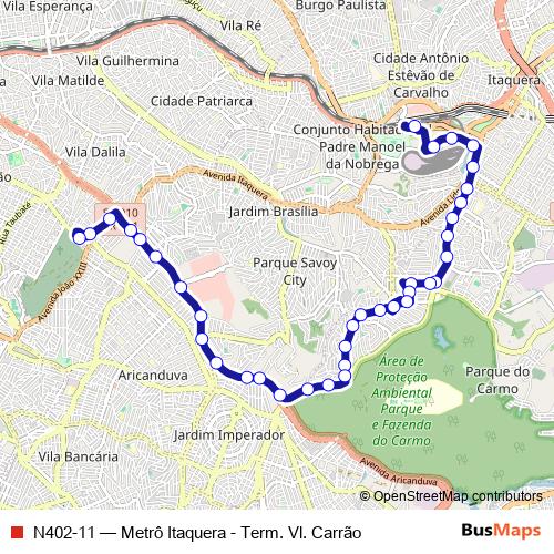 N402-11 bus Line Map