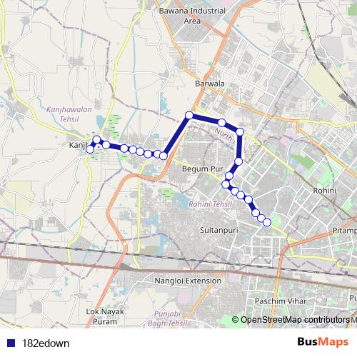 182edown bus Line Map