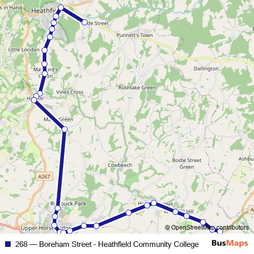 268 bus Line Map