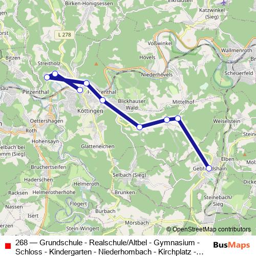 268 bus Line Map
