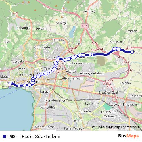 268 bus Line Map
