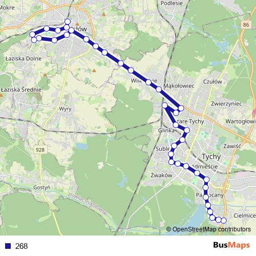 268 bus Line Map