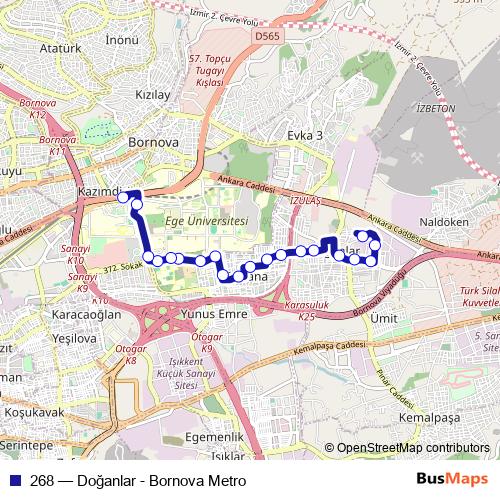 268 bus Line Map