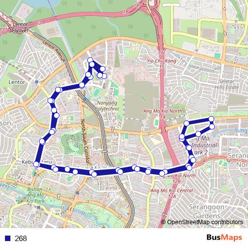 268 bus Line Map