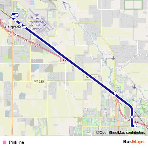 Pinkline bus Line Map