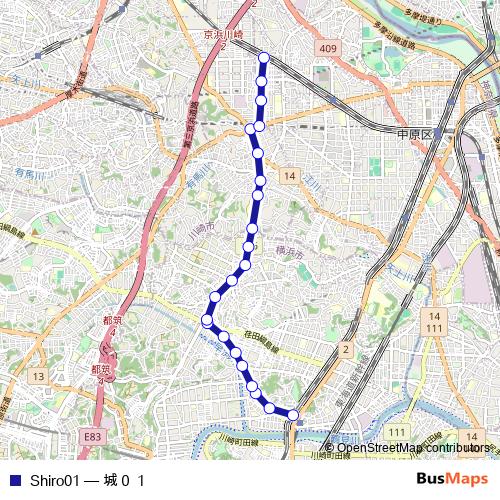 Shiro01 bus Line Map