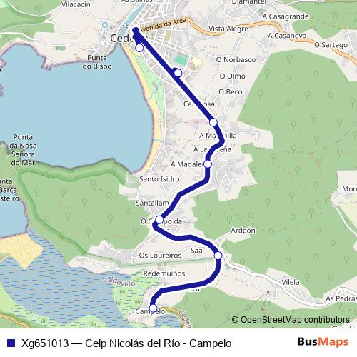Xg651013 bus Line Map
