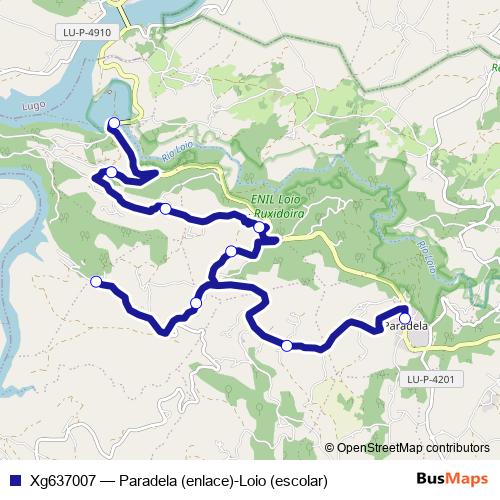 Xg637007 bus Line Map