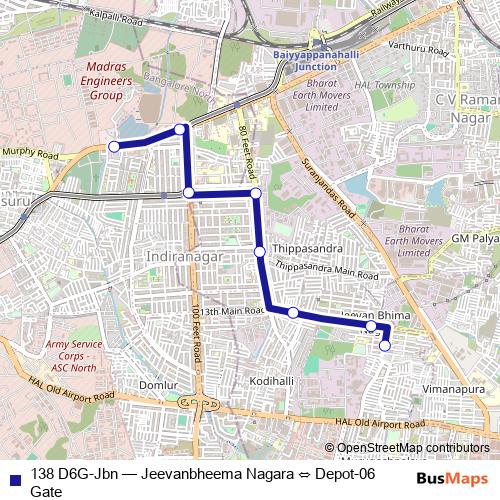 138 D6G-Jbn bus Line Map