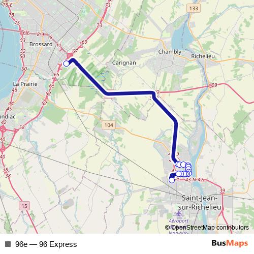 96e bus Line Map