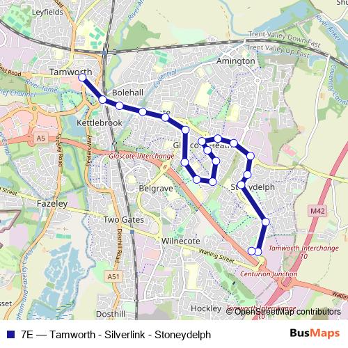 7E bus Line Map