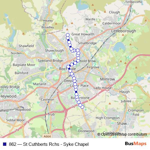 862 bus Line Map