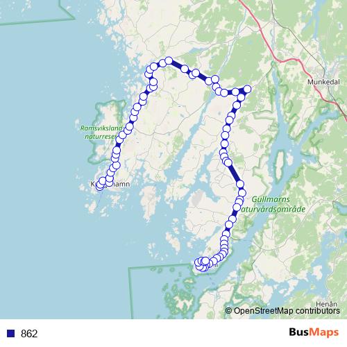 862 bus Line Map
