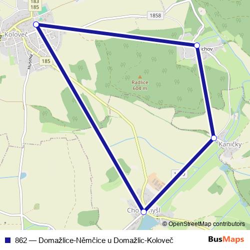 862 bus Line Map