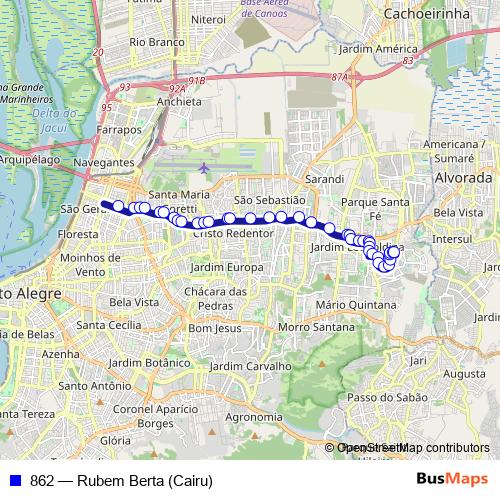 862 bus Line Map