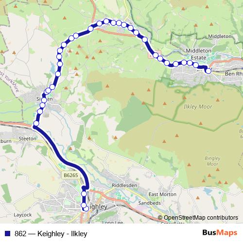 862 bus Line Map