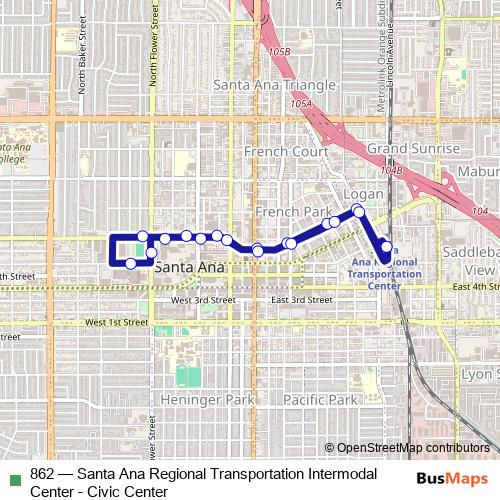 862 bus Line Map