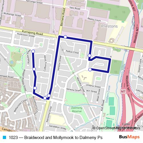 1023 bus Line Map
