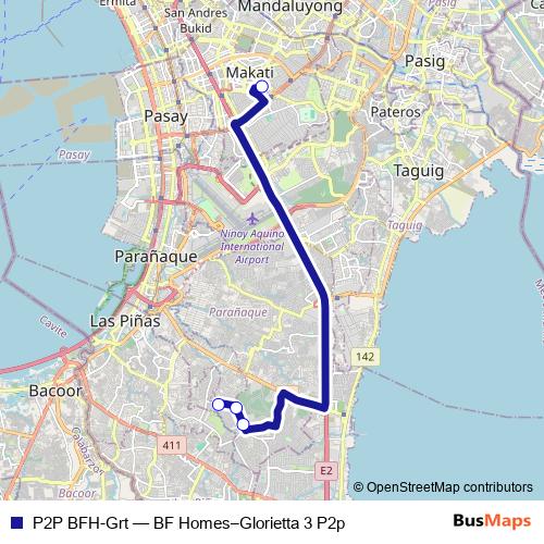 P2P BFH-Grt bus Line Map
