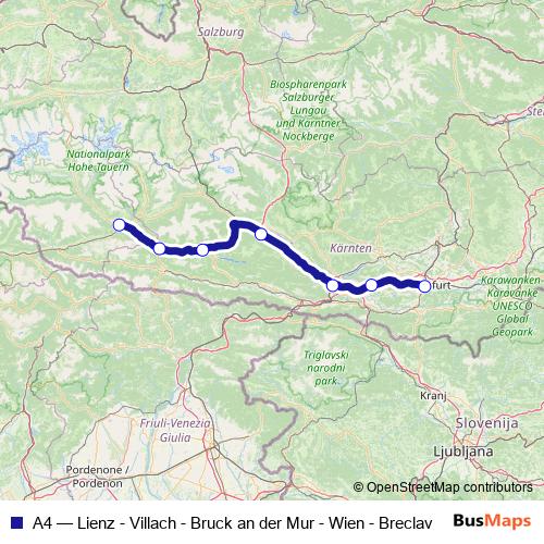A4 rail Line Map