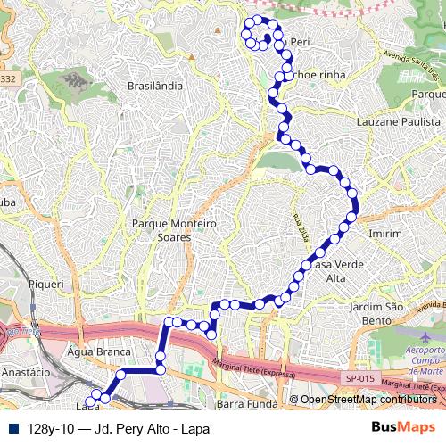 128y-10 bus Line Map