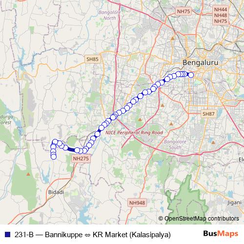 231-B bus Line Map