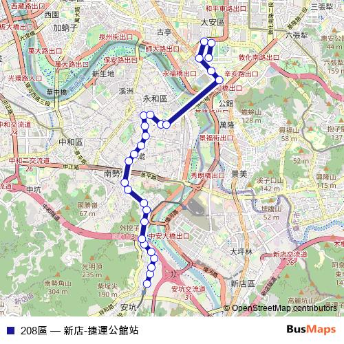 208區 bus Line Map